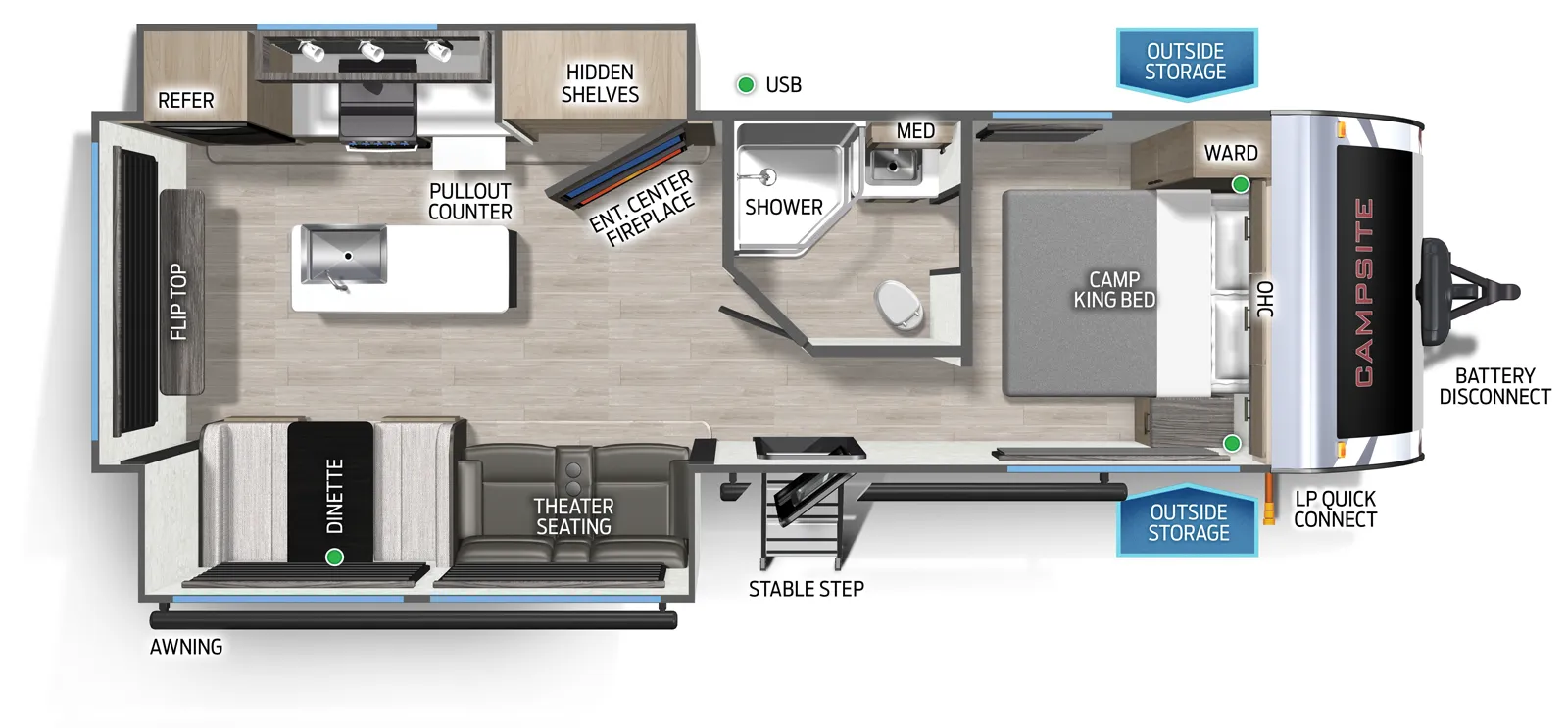 Campsite Ultra 25JT Floorplan